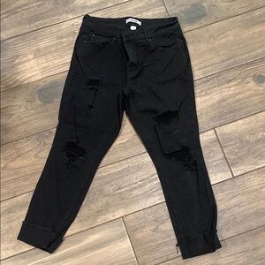 Refuge Black Skinny Distressed Jeans